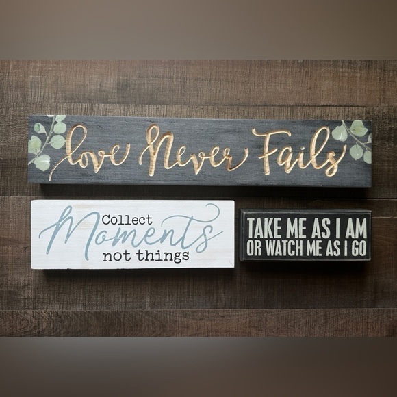 Other - Inspirational box sign set of 3